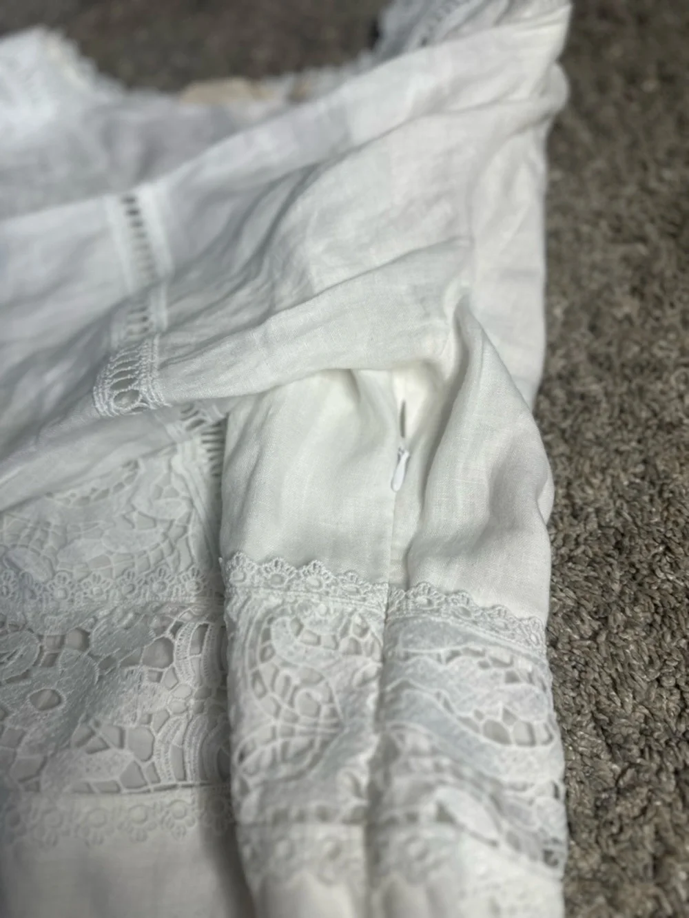 SOFT SURROUNDINGS Araminta White Linen Lace Boho Maxi Dress 10 cottagecore - Picture 10 of 14